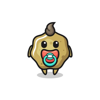 bebek gevşek tabure emziği olan çizgi film karakteri, tişört, çıkartma, logo elementi için şirin tasarım