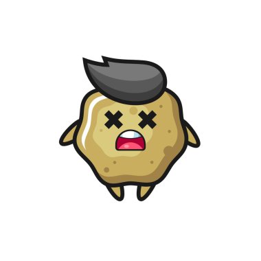 Ölü gevşek maskot karakteri, tişört, çıkartma, logo elementi için şirin tasarım.