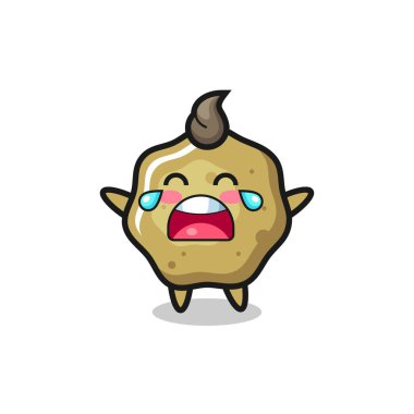 Ağlayan gevşek taburelerin güzel bebek, tişört, çıkartma, logo elementi için şirin tasarım.