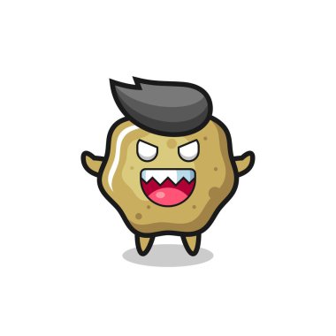 Şeytani gevşek dışkı maskotu karakteri, tişört, çıkartma, logo elementi için şirin tasarım.