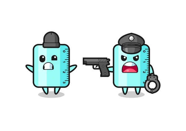 Illustration Plastic Bucket Robber Hands Pose Caught Police Cute Style ...