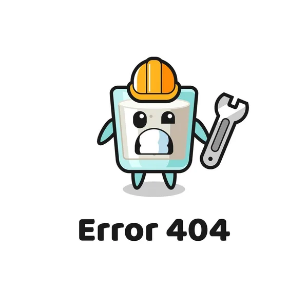 Ошибка 404 Симпатичным Талисманом Молока Милый Дизайн Стиля Футболки Наклейка — стоковый вектор