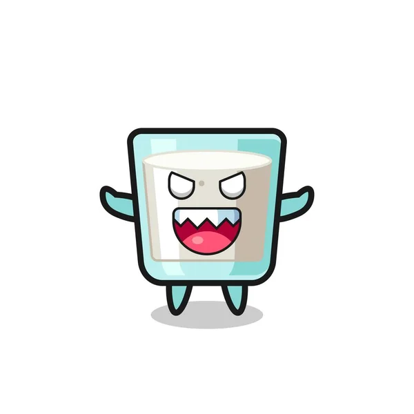 Illustration Evil Milk Mascot Character Cute Style Design Shirt Sticker — Stock Vector