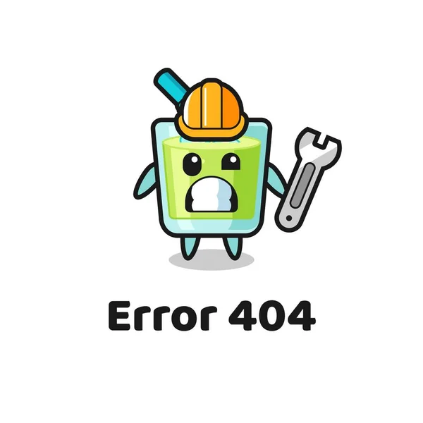 Error 404 Con Mascota Linda Del Jugo Del Melón Diseño — Vector de stock