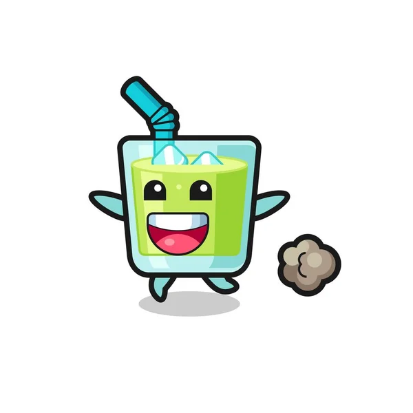 Caricatura Feliz Del Jugo Del Melón Con Pose Corriente Diseño — Vector de stock