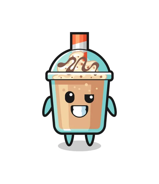 Mascote Milkshake Bonito Com Rosto Otimista Design Estilo Bonito Para — Vetor de Stock