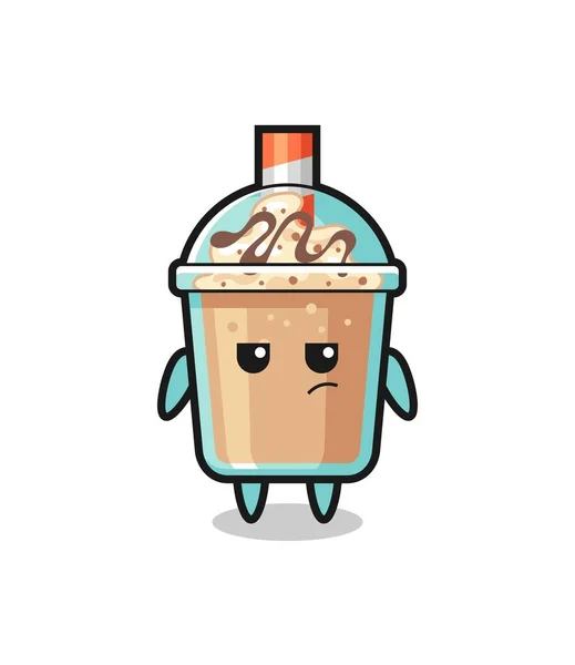 Personagem Milkshake Bonito Com Expressão Suspeita Design Estilo Bonito Para — Vetor de Stock