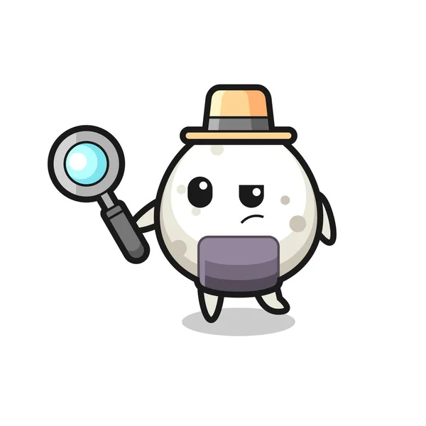 Onigiri Detective Carácter Está Analizando Caso Lindo Diseño Estilo Para — Archivo Imágenes Vectoriales