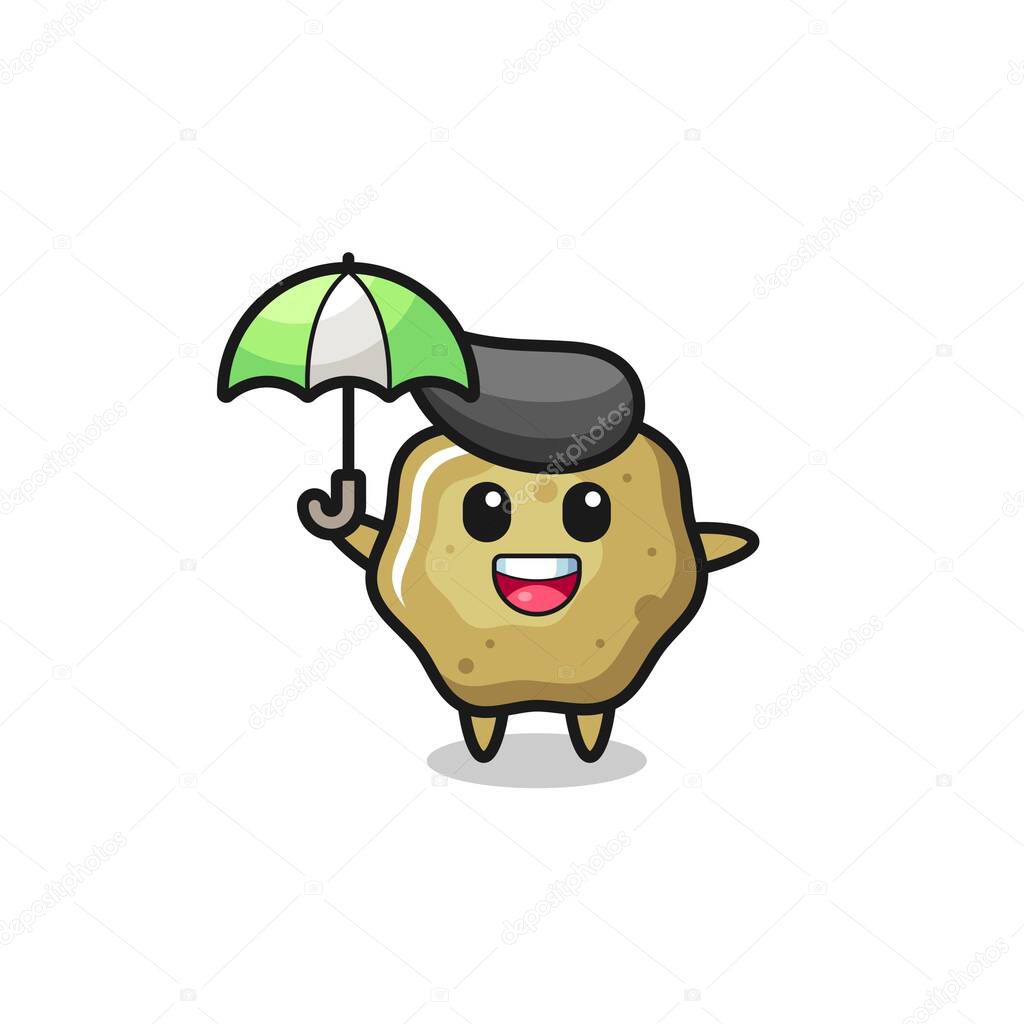 cute loose stools illustration holding an umbrella , cute style design for t shirt, sticker, logo element
