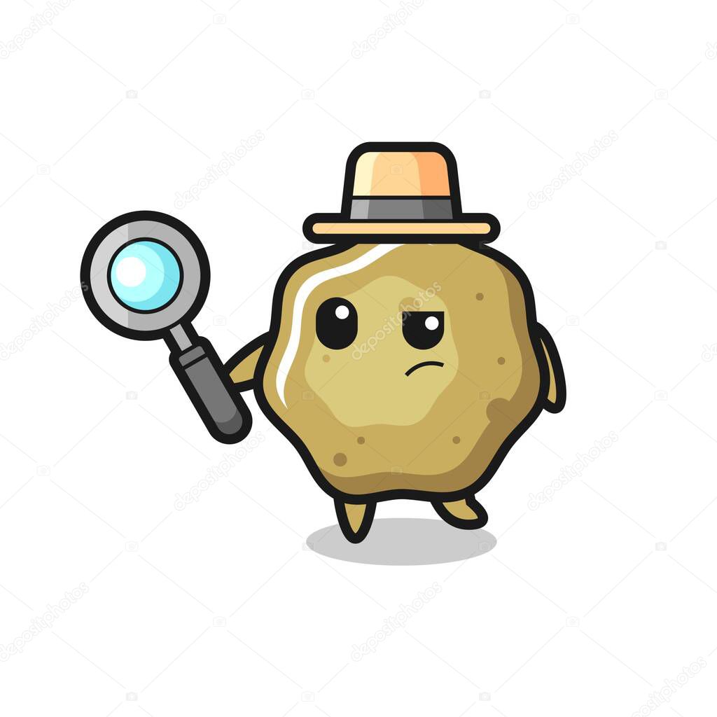 loose stools detective character is analyzing a case , cute style design for t shirt, sticker, logo element