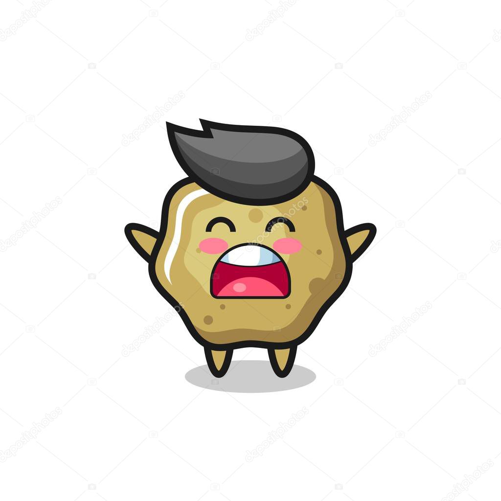cute loose stools mascot with a yawn expression , cute style design for t shirt, sticker, logo element