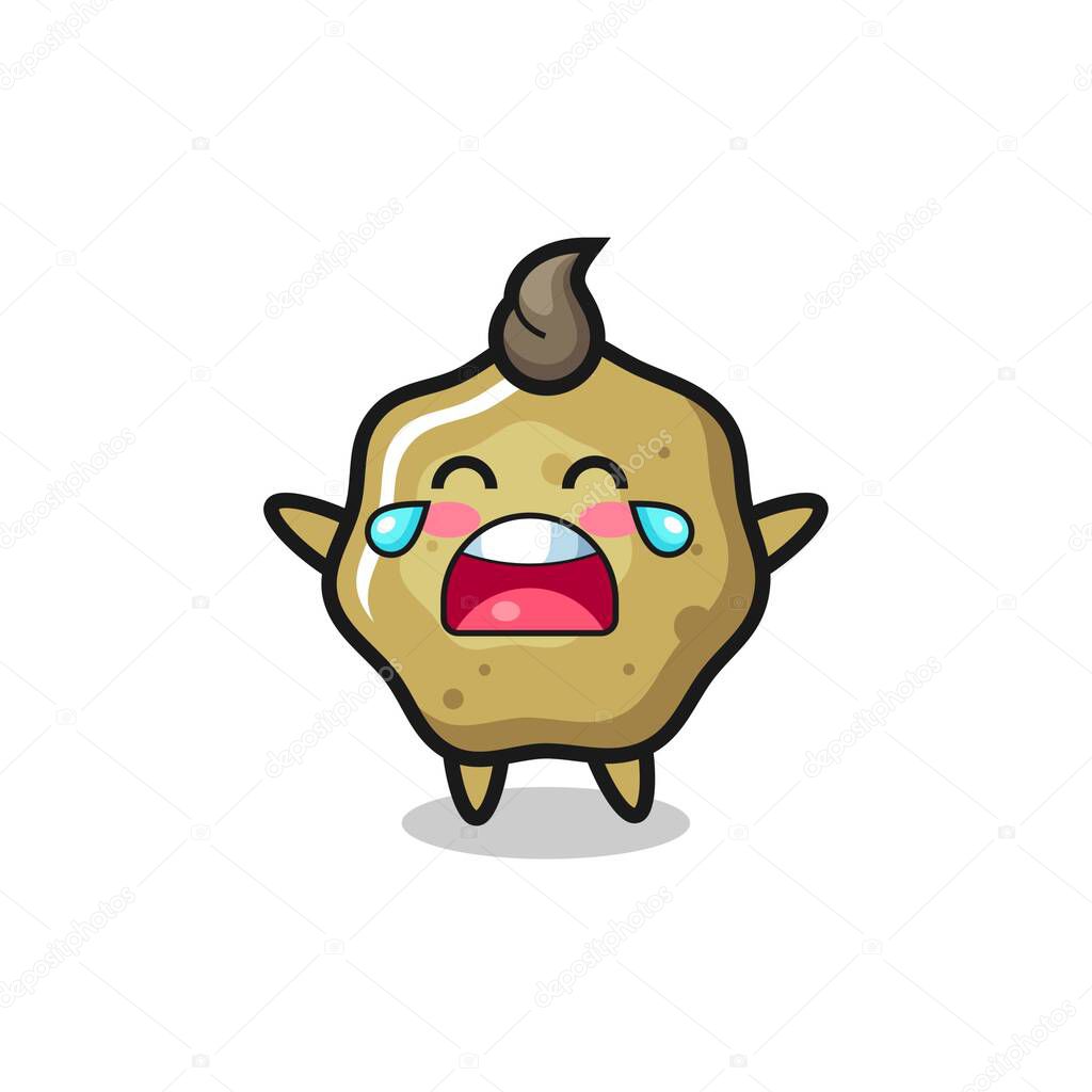 The illustration of crying loose stools cute baby , cute style design for t shirt, sticker, logo element