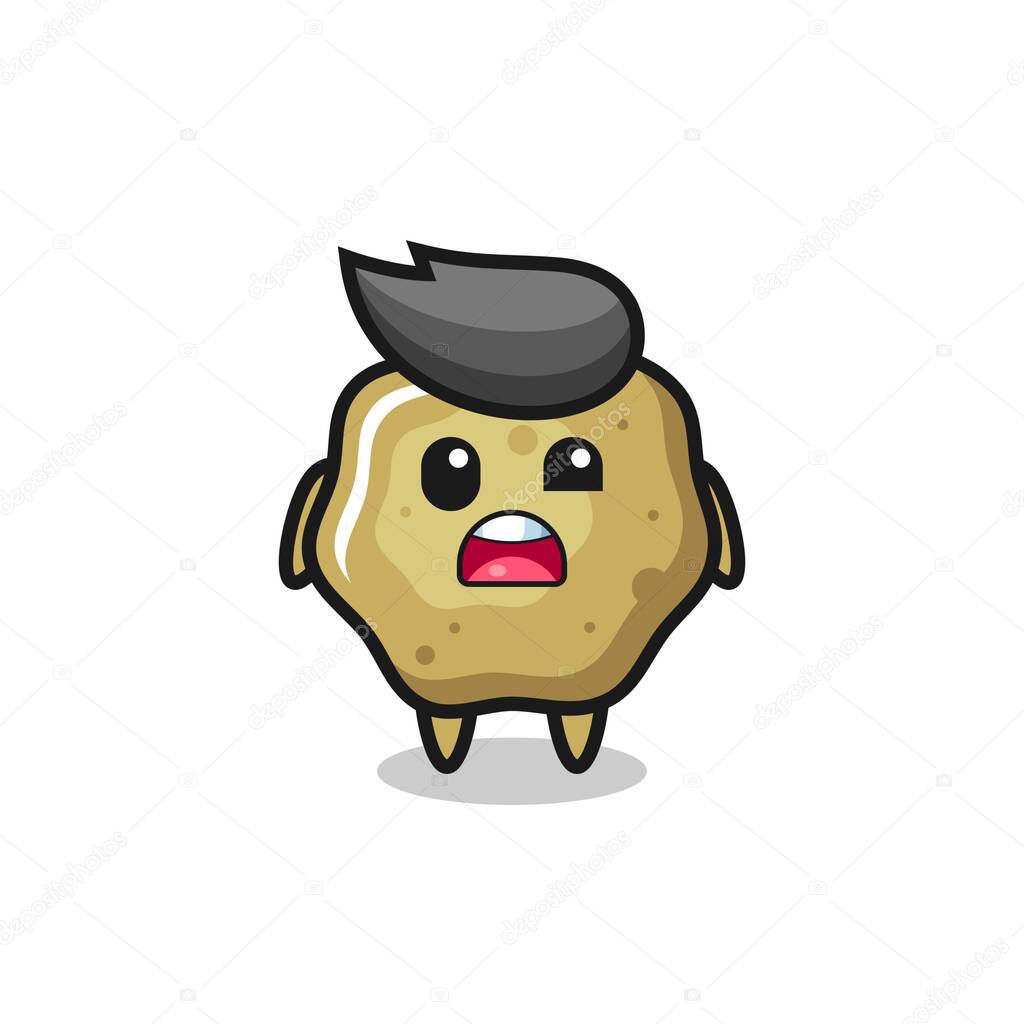the shocked face of the cute loose stools mascot , cute style design for t shirt, sticker, logo element