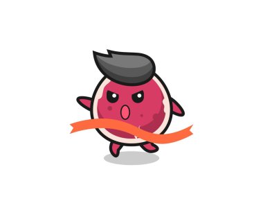 Şirin sığır eti çizimi bitişe ulaşıyor, tişört, etiket, logo elementi için şirin bir tasarım.