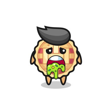 Kusmuklu şirin elmalı turta karakteri. Tişört, çıkartma, logo elementi için şirin bir tasarım.