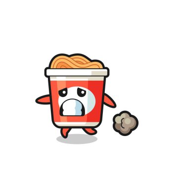 Korkuyla çalışan hazır eriştenin çizimi, tişört, çıkartma, logo elementi için şirin bir tasarım.