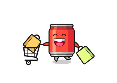 Black Friday illüstrasyonu, şirin içecek maskotu, tişört, çıkartma, logo elementi için şirin tasarım.