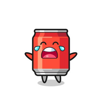 Ağlayan içeceğin güzel bir bebek gibi görünümü, tişört, çıkartma, logo elementi için şirin bir tasarım.