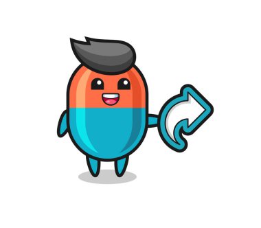 Şirin kapsül sosyal medya paylaşımı sembolü, t-shirt, etiket, logo ögesi için şirin biçim tasarımı