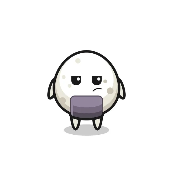 Lindo Personaje Onigiri Con Expresión Sospechosa Lindo Diseño Estilo Para — Vector de stock