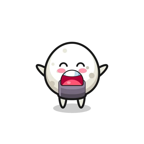 Cute Onigiri Mascot Yawn Expression Cute Style Design Shirt Sticker — Stock Vector
