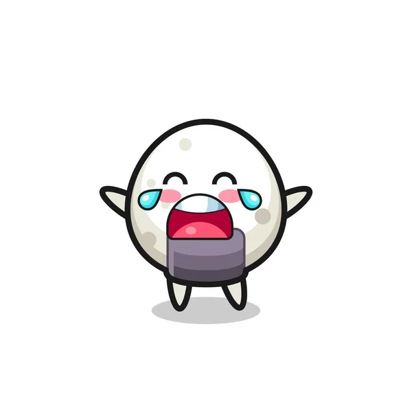 Ilustración Llorando Bebé Lindo Onigiri Diseño Estilo Lindo Para Camiseta — Vector de stock