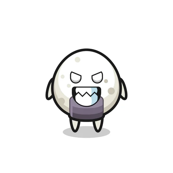 Expresión Malvada Del Personaje Mascota Linda Onigiri Diseño Estilo Lindo — Vector de stock