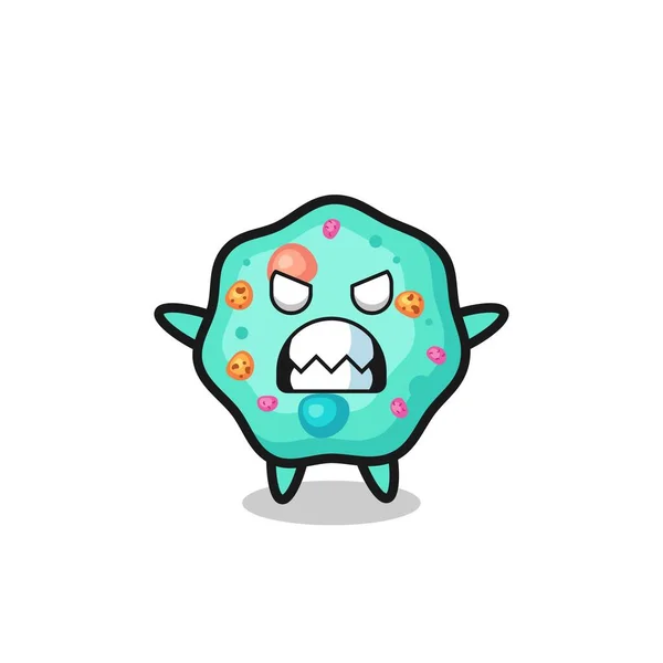 Expresión Iracunda Del Personaje Mascota Ameba Diseño Estilo Lindo Para — Vector de stock