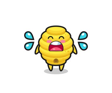 Arı kovanı karikatür çizimi. Ağlama hareketi, şirin tasarım.