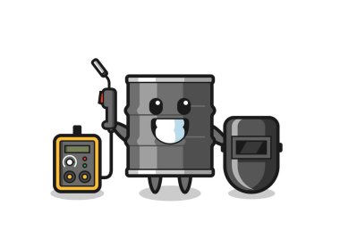 Petrol varilinin karakteristik maskotu kaynakçı, şirin bir tasarım.