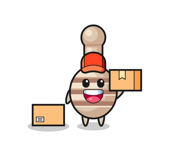 Mascot Illustration Honey Dipper Courier Cute Design - Stok Vektor