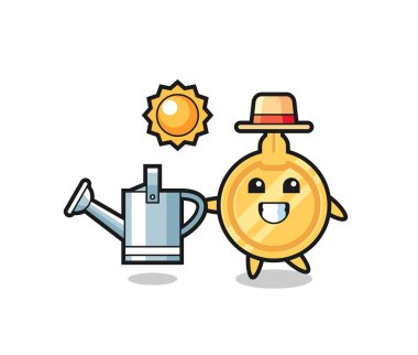 Karikatür karakteri. Su kutusu, şirin tasarım.