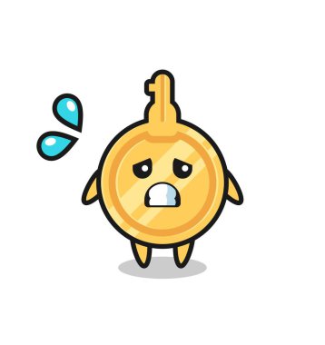 anahtar maskot karakter korkmuş jest, şirin tasarım