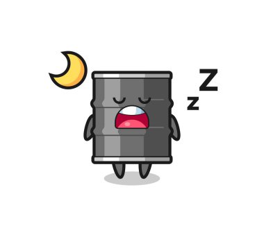 Yağ davulu çizimi geceleri uyumak, şirin tasarım.