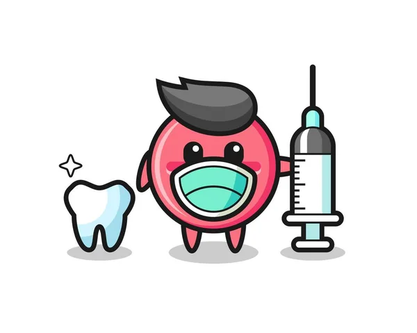 Maskotka Charakter Tabletki Lekarskiej Jako Dentysta Ładny Design — Wektor stockowy