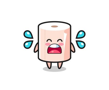 Doku rulosu karikatür çizimi, ağlama hareketi, şirin tasarım