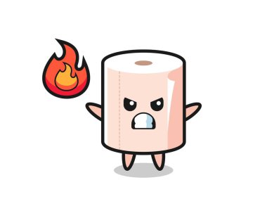 Sinirli bir jest ve sevimli bir tasarım ile çizgi film karakteri.