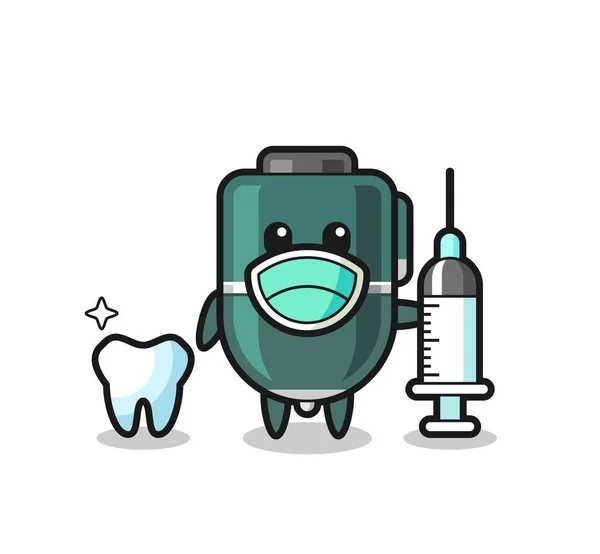 Personaje Mascota Bolígrafo Como Dentista Lindo Diseño — Vector de stock