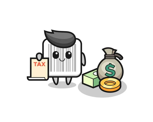 Character Cartoon Barcode Accountant Cute Design — Stock Vector