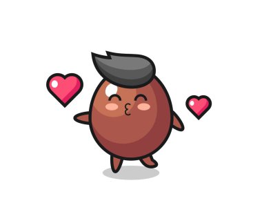 Çikolatalı yumurta karakteri. Öpüşme hareketi, şirin bir tasarım.