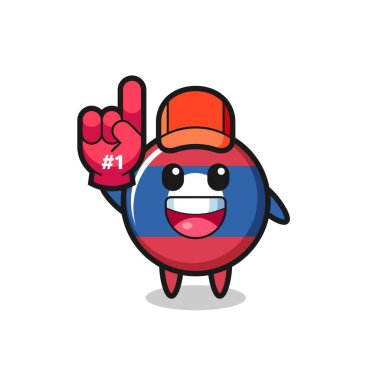 Laos Flaş Rozet Çizim Çizimi 1 numaralı hayran eldiveni, şirin tasarım