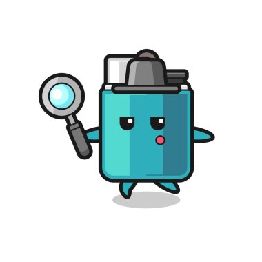 Daha hafif çizgi film karakteri büyüteçle arıyor, şirin bir tasarım.