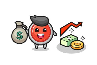 Acil durum düğmesi çizimi para çantası, şirin tasarım