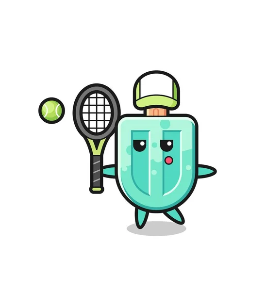 Cartoon Character Popsicles Tennis Player Cute Design — Stock Vector