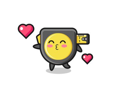 Öpücük jestli çizgi film karakteri, şirin tasarım.