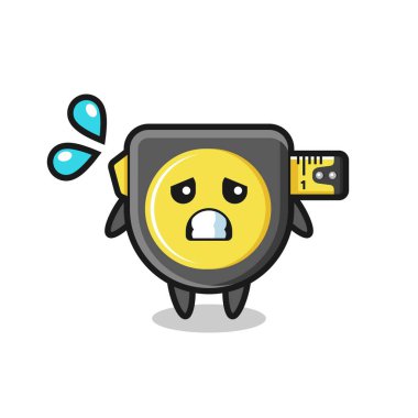 Korkulu jest ve şirin tasarımı olan maskot karakteri