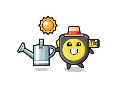 Çizgi film karakteri şerit ölçü kutusu, şirin tasarım.