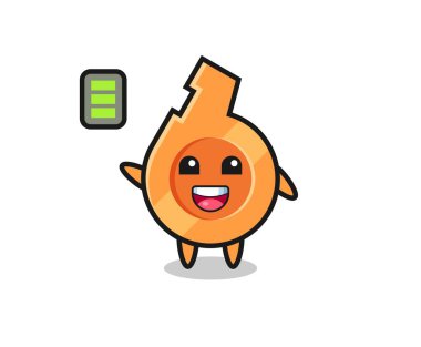 Islık maskot karakteri enerjik bir jest, şirin bir tasarım