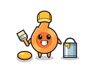 Bir ressam olarak ıslığın tasviri, şirin tasarım.