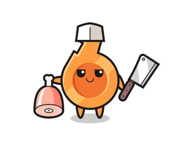 Kasap olarak düdük karakteri tasviri, şirin tasarım.